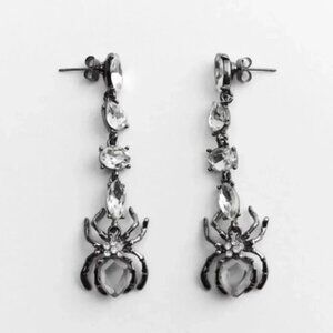 Gothic Spider Crystal Earrings